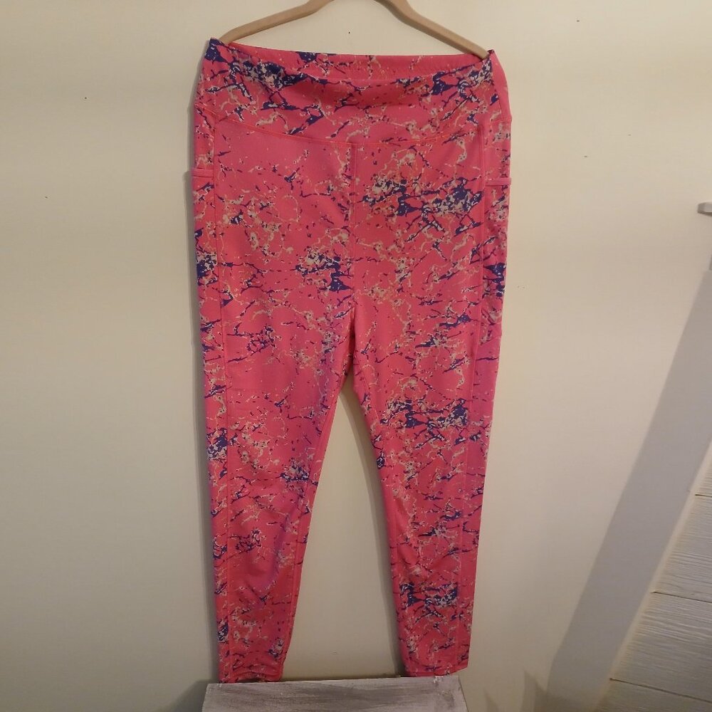 POP Fit 2X Spandex Pocketed Leggings Like-new Bubblegum Pink Pattern